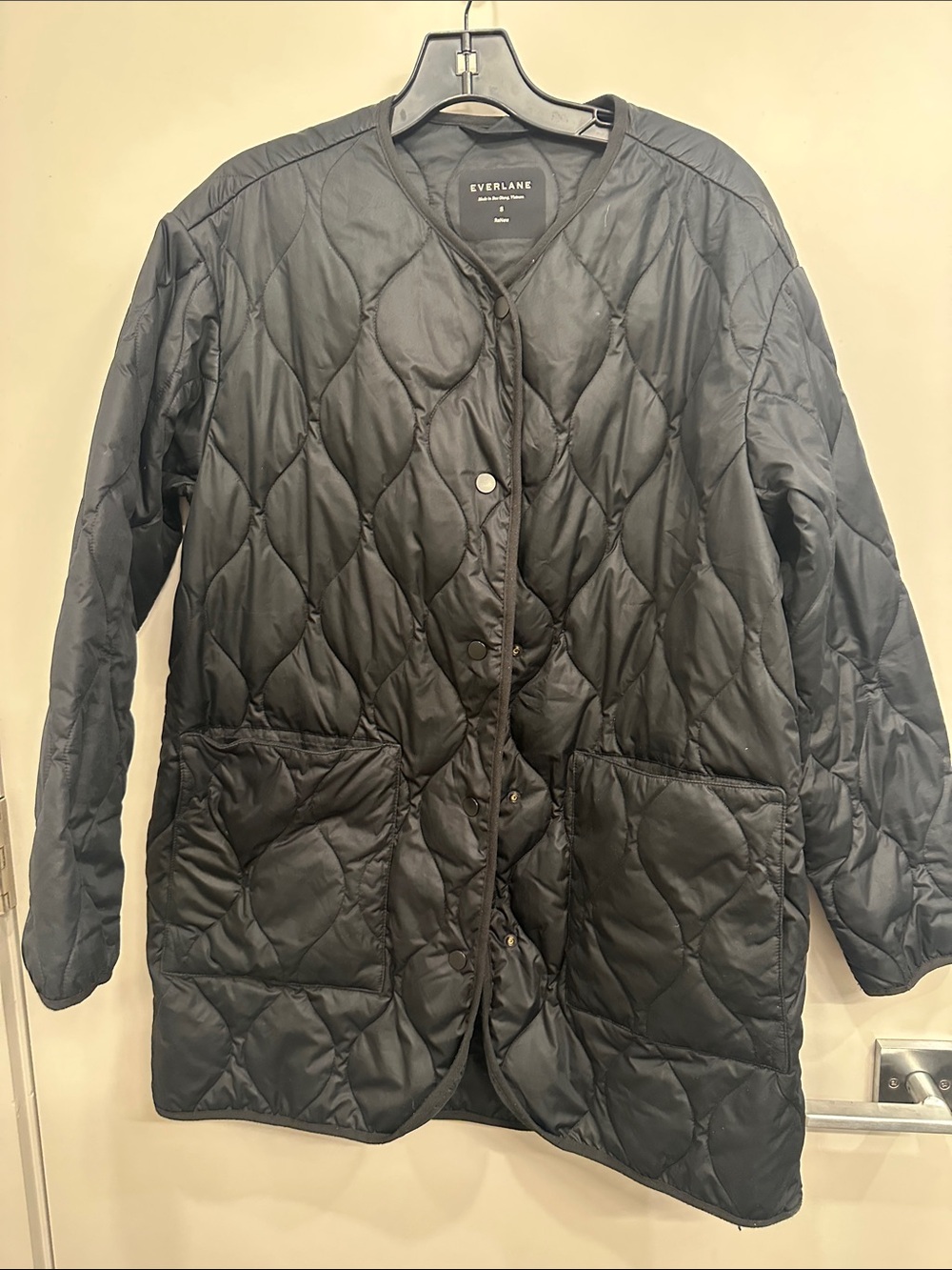 Everlane Black Quilted Long Puffer Jacket